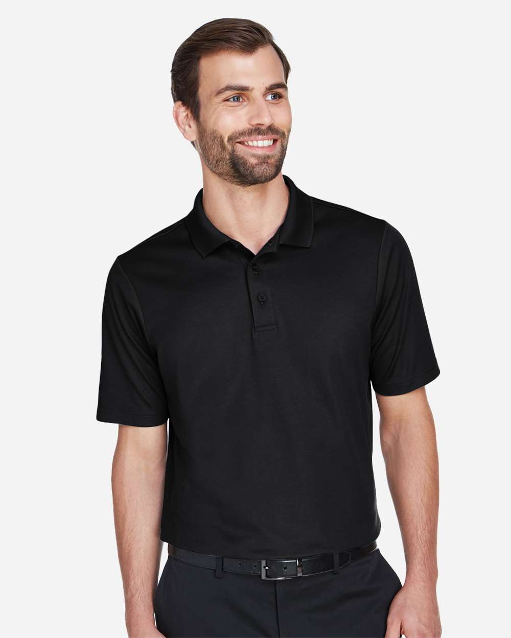 Devon & Jones Men's CrownLux Performance® Plaited Polo, supplier style DG20, shown from the front.